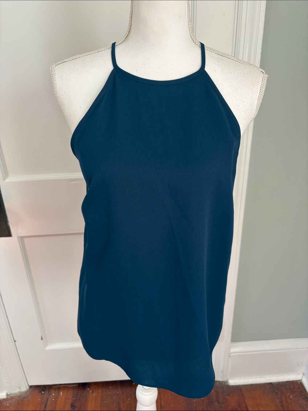 Cremieux Navy Blue High-Neck Camisole Size XS Flowy Oversized
